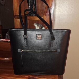 Dooney & Bourke Black Saffiano Leather Shopper Tote